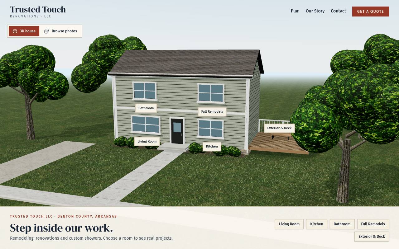 Trusted Touch 3D Tours website