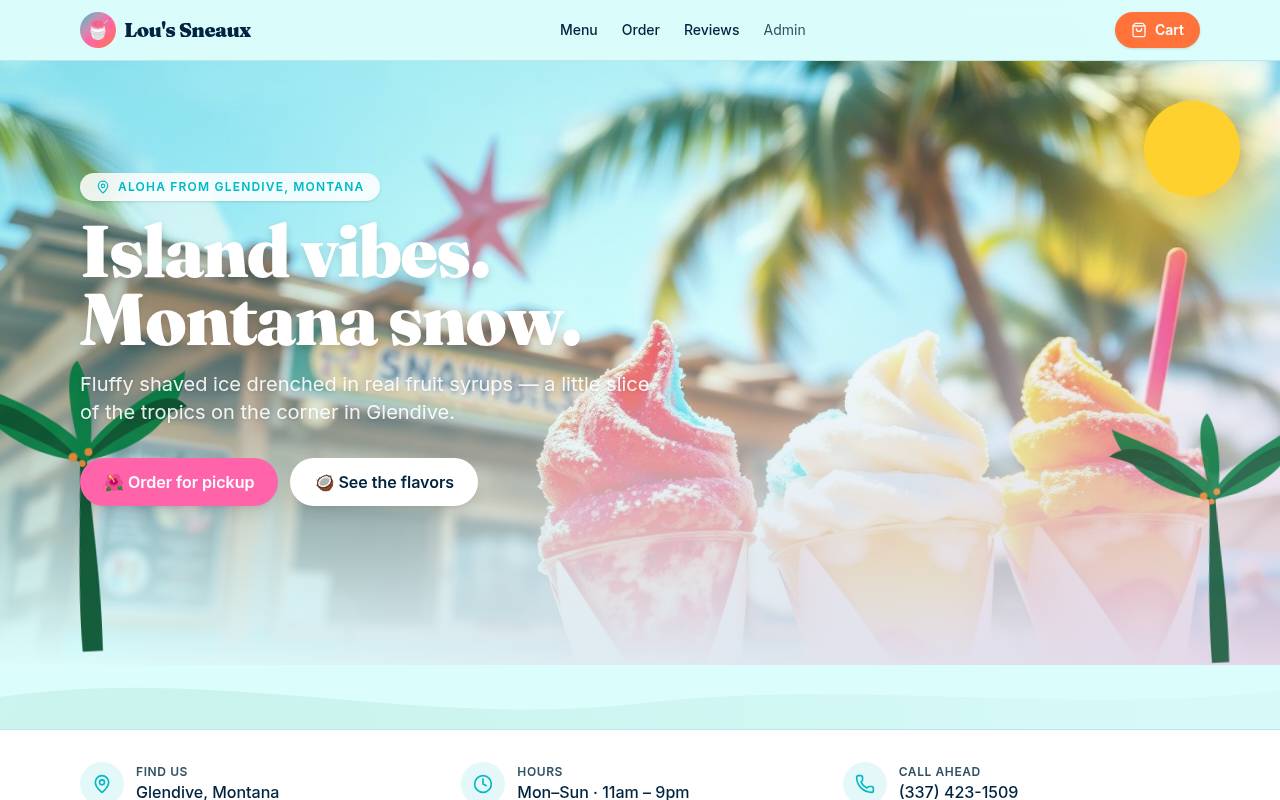 Lou's Sneaux Shop website